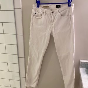 AG white skinny jeans, size 26R